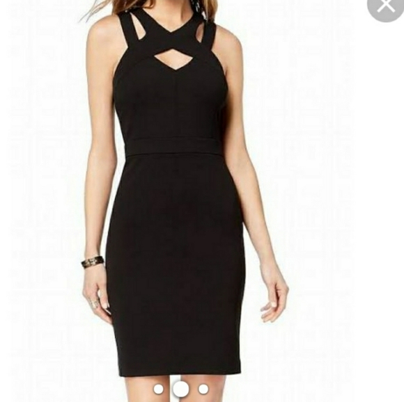 NWT Cece black strappy criss cross cut out cocktail dress size  4 - Picture 6 of 7